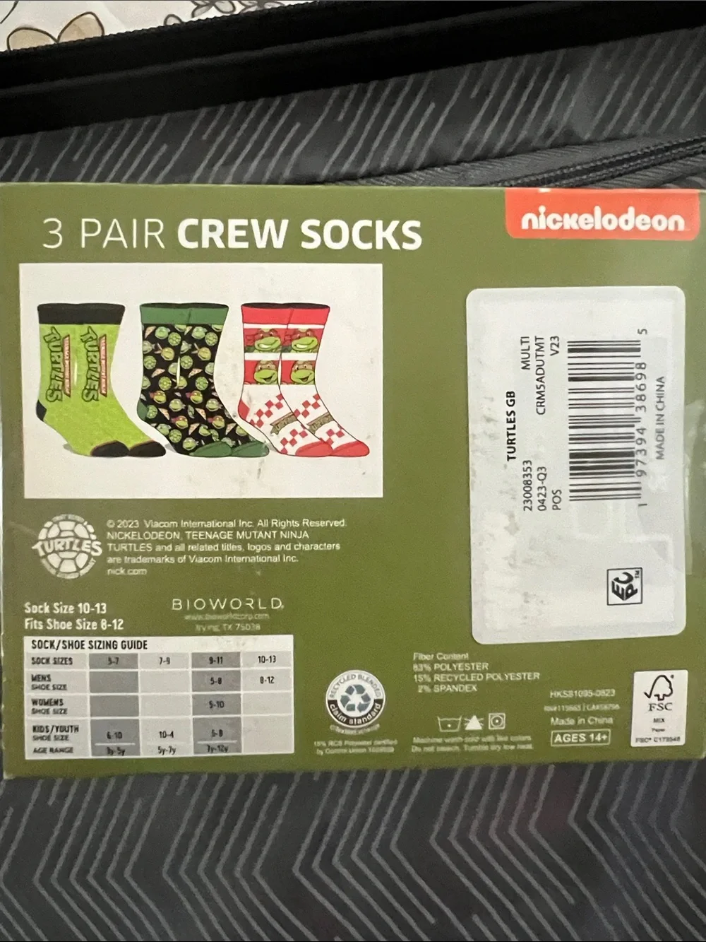3-Pair Crew Socks - Olive Green